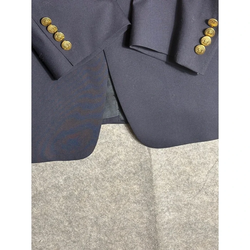 Hart Schaffner Marx‎ Navy Blazer Mens Gold Buttons Made USA Imported Fabric 44R